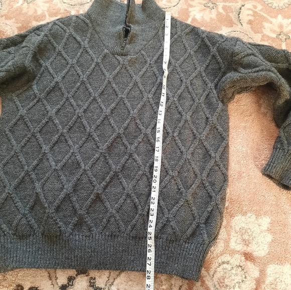 Vintage gray chunky wool half zip sweater - Picture 11 of 13